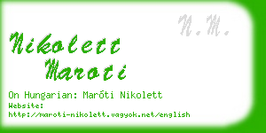 nikolett maroti business card